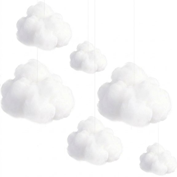 TGY 6 Pieces Artificial Hanging Cloud Ceiling Decorations, Artificial Cloud Props for Room Ceiling, DIY Decorative Hanging Ornament for Room, Wedding, Party & Stage Show Decor