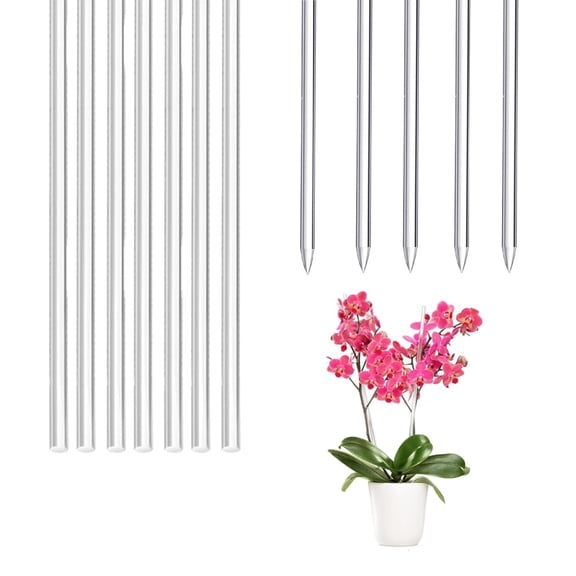 TGY Clear Garden Orchid Sticks,Clear Acrylic Plant Sticks,Pointed Orchid Stakes,Single Potted Support Stakes for Indoor Outdoor Plants,Orchid,Peonies,Vines,16Pcs