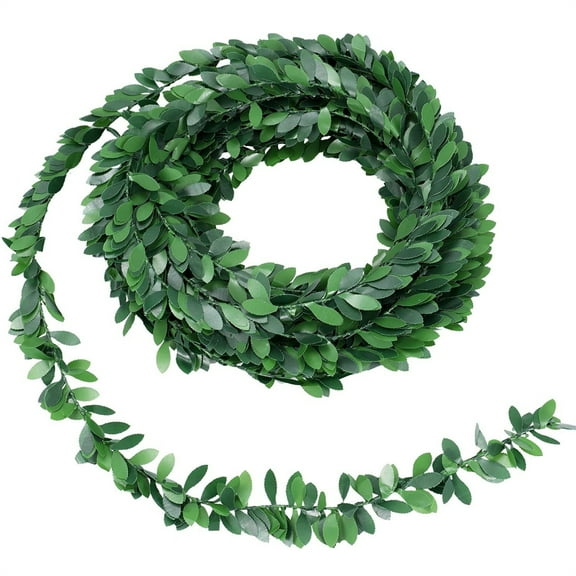 TGY Plastic Artificial Vines Garland,7.5m Faux Foliage Garland,Fake Vine Hanging Plants,Simulated Ivy Wreath,DIY Green Leaves Headband,for Wedding Birthday Party Christmas Decor