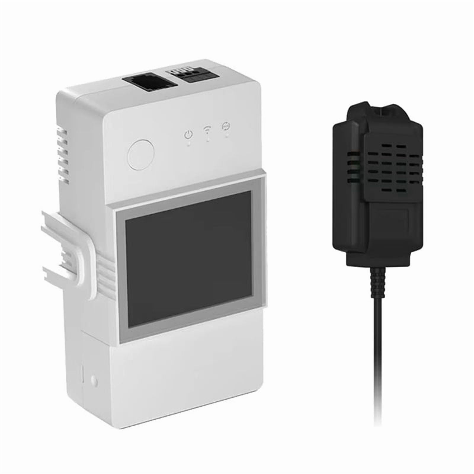 TH Elite 20A Smart Temperature Humidity Monitoring Switch LCD Screen Smart Home Automation Modules,1 x Smart Temperature Humidity Monitoring Kit,White