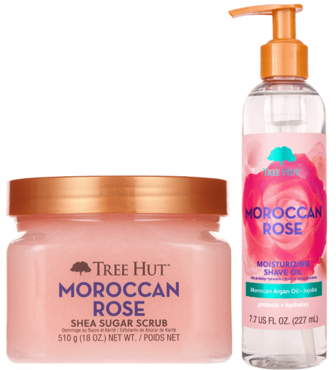 Tree Hut Moroccan Rose Body Scrub & Shave Oil Bundle