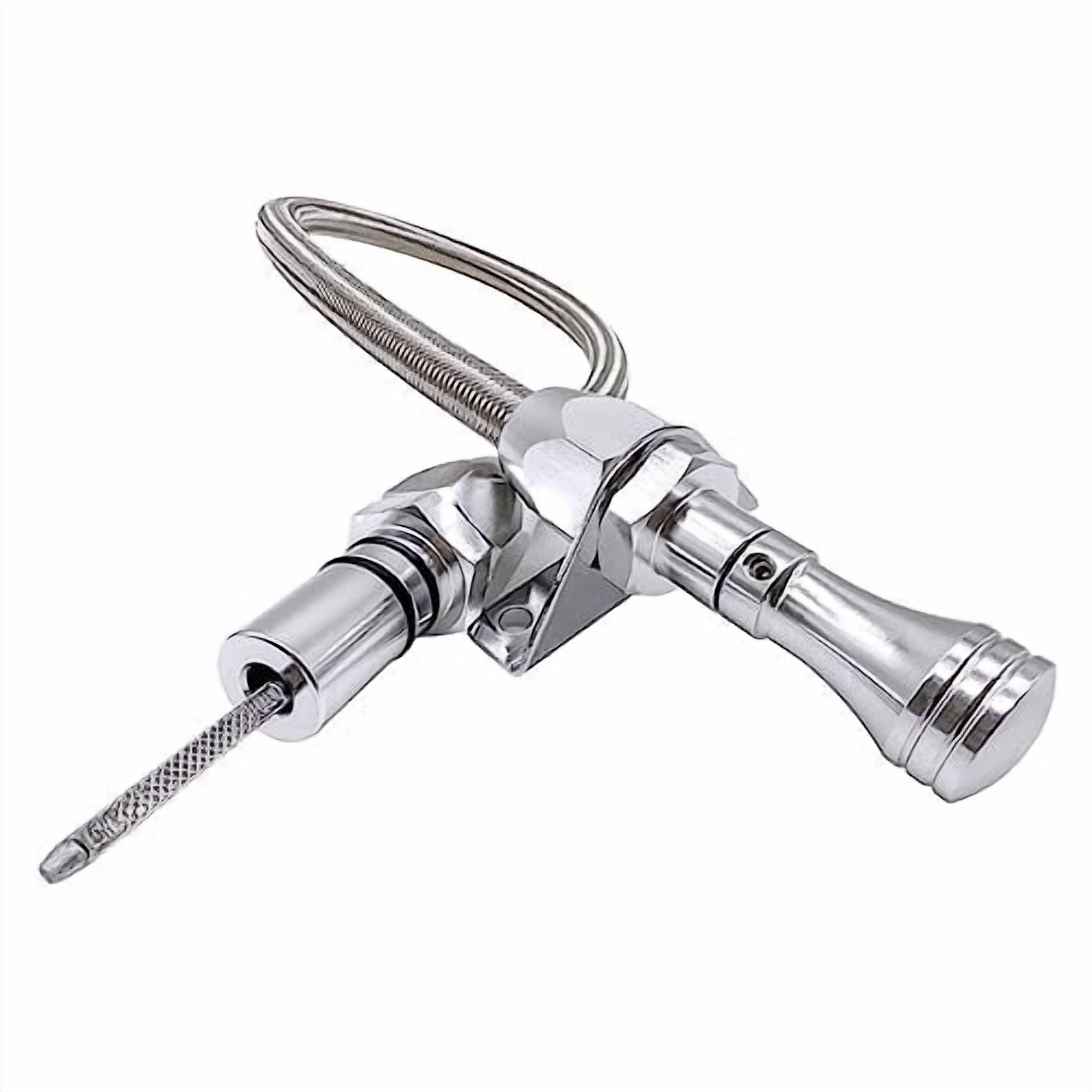 Stainless Flexible Transmission Dipstick For TH350 & TH400 – Fits SBC BBC, Blue Billet Aluminum Handle