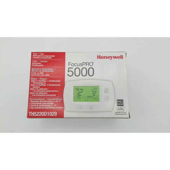 TH5220D1029 Honeywell Non-Prog,2H/2C,Large Backlit OEM TH5220D1029