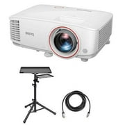 TH671ST WUXGA Full HD Home Entertainment DLP Projector for Gaming with Short Throw, 3000 Lumens Bundle with Laptop Stand and Accessory Tray, HDMI 2.0 Cable