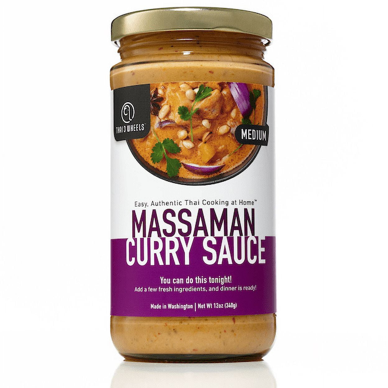 THAI 3 WHEELS, MASSAMAN CURRY SAUCE (1 PACK), Authentic Recipe, Healthy