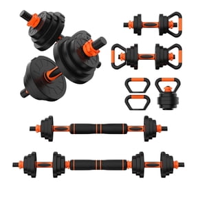 4-in-1 Adjustable Dumbbell Set, 70Lbs (35 Lbs Each), Free Weights with Connector, Used as Kettlebell/Barbell/Push up Stand, Upgraded Lock Nut, Home Gym Equipment for Strength Training