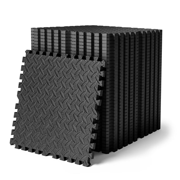 THAILE Exercise Puzzle Mat, 36-Pack EVA Gym Mat for Home Gym, 144 Sq Ft Interlocking Cushioned Flooring for Workout Equipment, Non-Slip Protective Floor Tiles