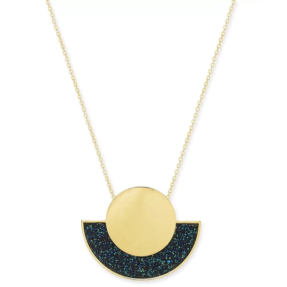 THALIA SODI Gold-Tone Glitter Geometric Pendant Necklace, 18" + 3" ext