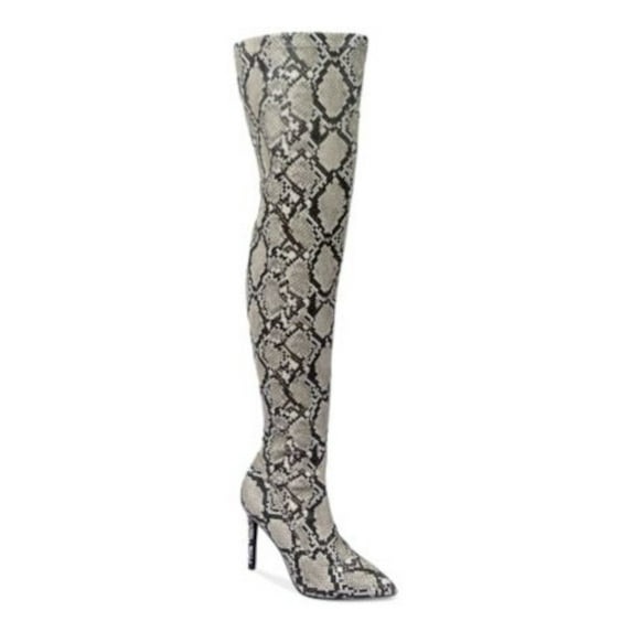THALIA SODI Womens Beige Cushioned Pointed Toe Stiletto Zip-Up Dress Boots 8