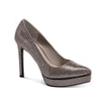 thumbnail image 1 of THALIA SODI Womens Beige Padded 1" Platform Metallic Rhinestone Joey Pointed Toe Stiletto Slip On Dress Pumps Shoes 9 M, 1 of 4