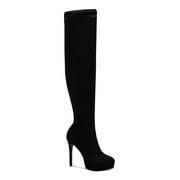 THALIA SODI Womens Black 1" Platform Padded Clarissa Almond Toe Stiletto Zip-Up Dress Boots 9.5 M
