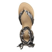 THALIA SODI Womens Black Safari Slingback Cushioned Joleyn Round Toe Block Heel Lace-Up Thong Sandals Shoes 6 M