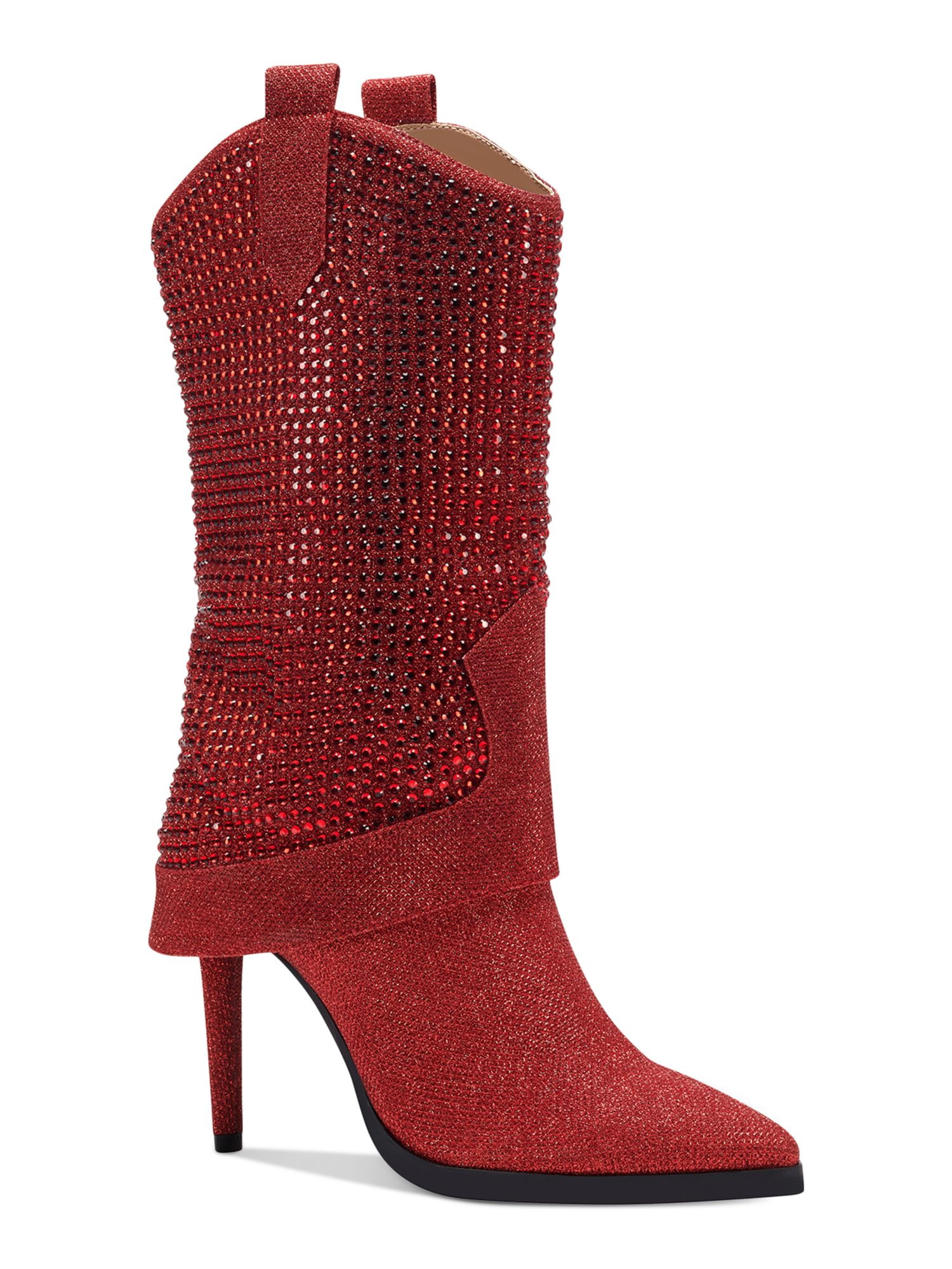 THALIA SODI Womens Burgundy Animal Print Platform Round Toe Stiletto Zip-Up Dress Heeled Boots M