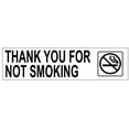 thumbnail image 1 of THANK YOU FOR NOT SMOKING SIGN- WITH DOUBLE SIDED TAPE (WHITE, ALUMINIUM, 3X9), 1 of 2