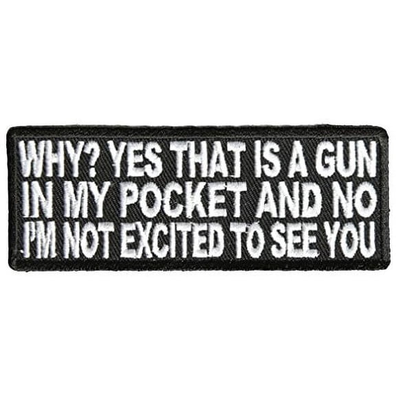 THAT IS A GUN IN MY POCKET AND I'M NOT HAPPY TO SEE YOU PATCH - Color - Veteran Owned Business.