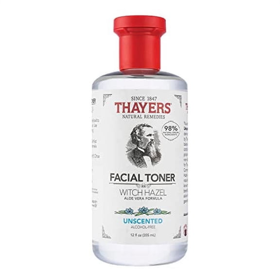 THAYERS Alcohol-Free Unscented Witch Hazel Facial Toner with Aloe Vera Formula, 12 oz