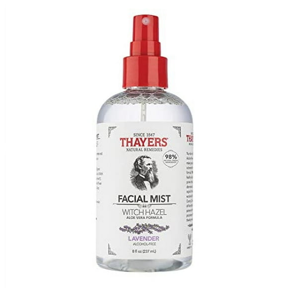 THAYERS Alcohol-Free Witch Hazel Facial Mist Toner with Aloe Vera, Lavender, 8 Ounce