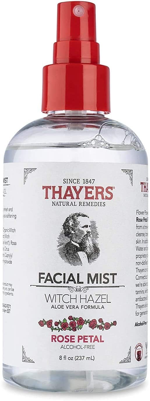 THAYERS Natural Remedies Alcohol-Free Rose Petal Witch Hazel Facial Mist Toner, 8 Ounce 2-Pack