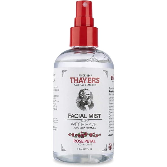 THAYERS Natural Remedies Alcohol-Free Rose Petal Witch Hazel Facial Mist Toner, 8 Ounce 2-Pack