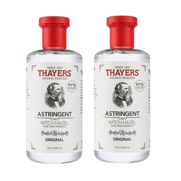 THAYERS Original Witch Hazel Astringent with Aloe Vera, 12 Oz (Pack of 2)