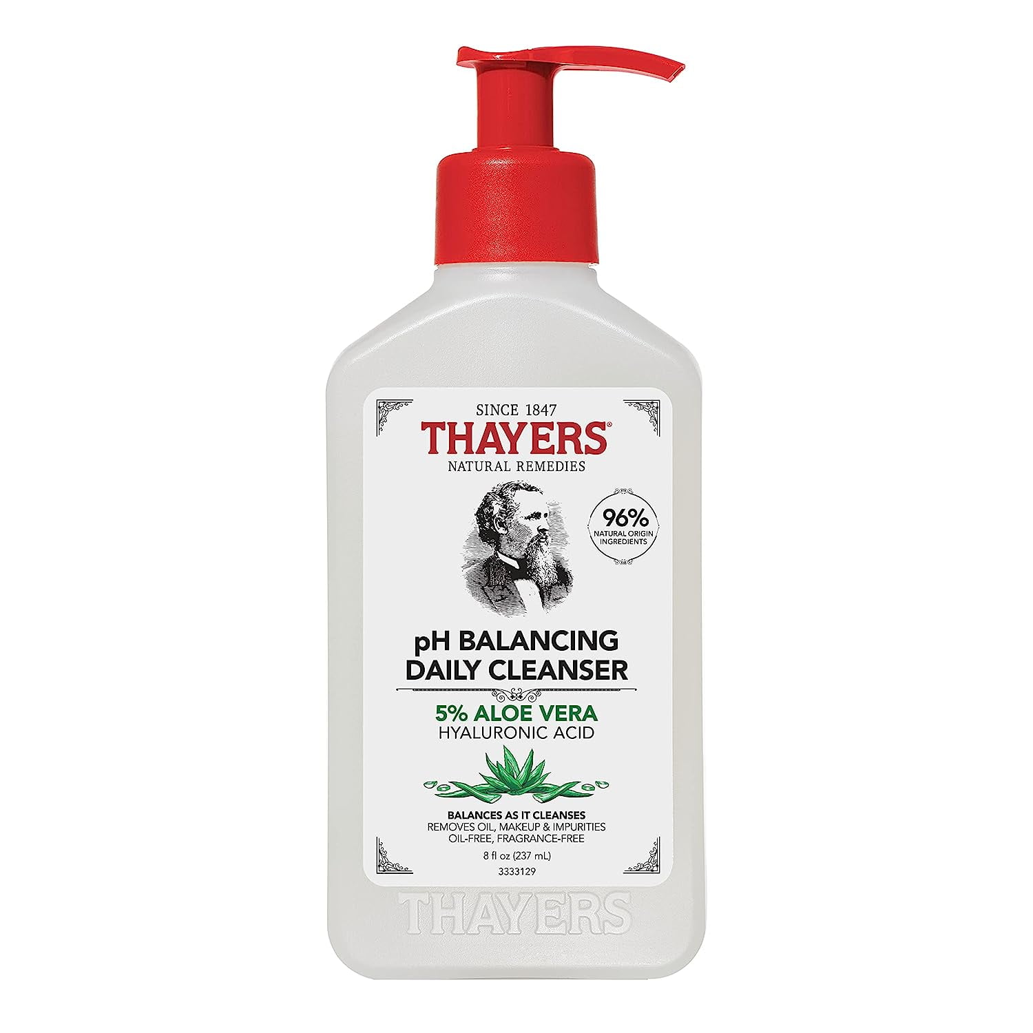THAYERS pH Balancing Daily Cleanser, Face Wash with Aloe Vera, Gentle
