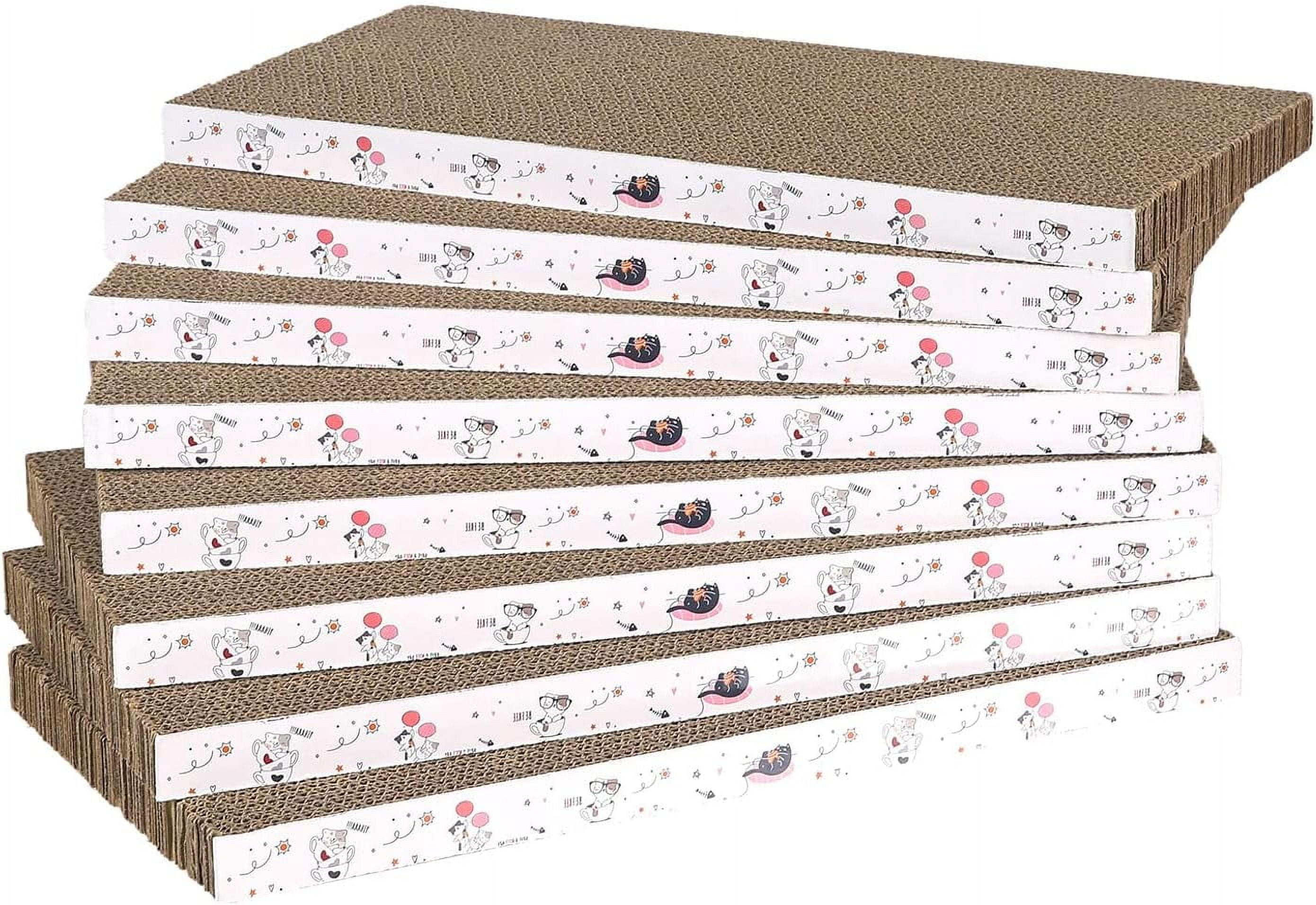THBN 8 Packs in 1 Cat Scratch Pad, Cat Scratcher Cardboard,Reversible,Durable Recyclable Cardboard, Premium Scratch, Suitable for Cats to Rest, Grind Claws and Play