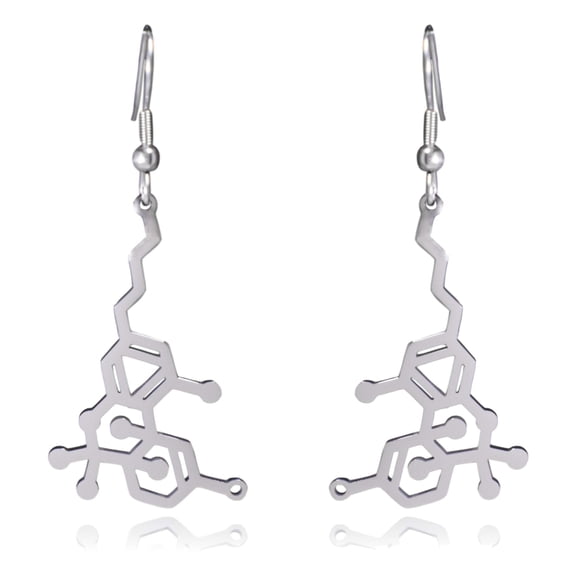 THC Marijuana Molecule Dangle Earrings | Clayton Jewelry Labs
