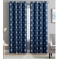 thumbnail image 1 of THD Arrow Printed Blackout Room Darkening Thermal Grommet Window Curtain Drape Panels for Bedroom - Set of 2 - Navy Blue - 84" inch Long, 1 of 6