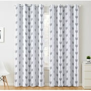 THD Arrow Print Thermal Room Darkening Blackout Energy Efficient Window Curtain Grommet Panels - Pair