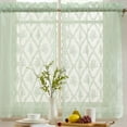thumbnail image 1 of THD Bella Floral Sheer Rod Pocket Kitchen Cafe Tier Panels 28 inches wide per panel - Set of 2, 1 of 6