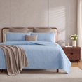 thumbnail image 1 of THD Benjamin - 3 Piece Full Queen Size Quilt Set, Lightweight Queen Bedspread Coverlet Set (Full/Queen, Light Blue), 1 of 7