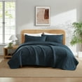 thumbnail image 1 of THD Benjamin - 3 Piece King Size Quilt Set, Lightweight King Bedspread Coverlet Set (King, Navy Blue), 1 of 6