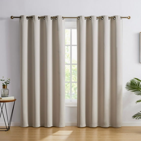 THD Cambridge 100% Blackout Total Privacy Grommet Window Treatment Curtain Panels - Set of 2