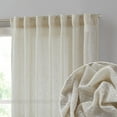 thumbnail image 1 of THD Charlotte Faux Linen Semi Sheer Light Filtering Transparent Back Tab Rod Pocket Lightweight Window Curtains Drapery Panels Bedroom, Dining Room & Living Room, 2 Panels, 1 of 4