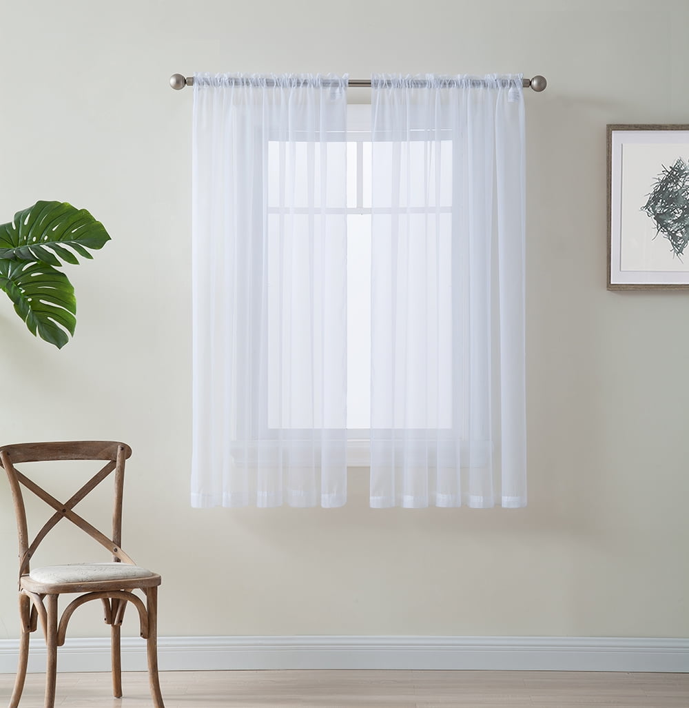 Rod Thdd THD Serenity Sheer Voile Window Treatment Rod Pocket Curtain Panels ...