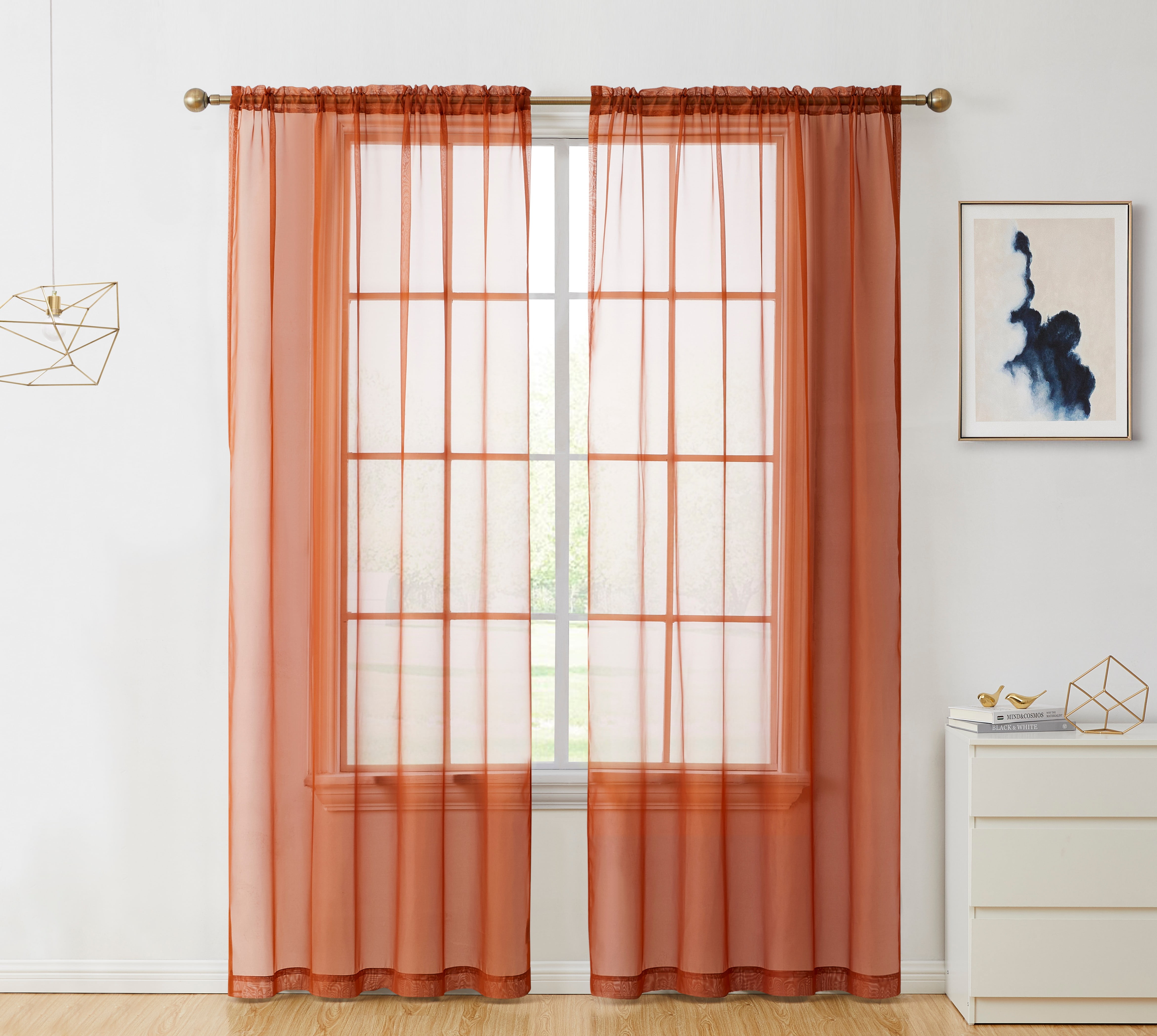 COOSUN Estratto Shattered Note musicali sfondo tenda pura Pannelli Tulle poliestere Voile Window Treatment Panel tende per Camera da letto Living Room Home Decor, 55x78 pollici, 1 pezzo 55x78x1 (in