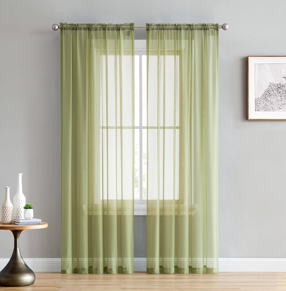 Rod Thdd THD Serenity Sheer Voile Window Treatment Rod Pocket Curtain Panels ...