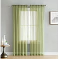 thumbnail image 1 of THD Serenity Sheer Voile Window Treatment Rod Pocket Curtain Panels - Curtains for Living Room - Set of 2 (Sage Green, 54 W x 54 L), 1 of 6