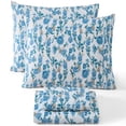 thumbnail image 1 of THD Ditsy Vine 3-Piece Printed Patterned Floral Blue Bed Sheets Set - Wrinkle Resistant & Ultra Soft - Fits Mattresses up to 15 Inches Deep (Twin), 1 of 6