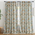 thumbnail image 1 of THD Florencia Floral & Birds Patterned Window Back Tab Rod Pocket Curtains Bedroom - Light Blocking Darkening Window Panels, Set of 2, 1 of 8