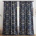 thumbnail image 1 of THD Florencia Floral & Birds Patterned Window Back Tab Rod Pocket Curtains Bedroom - Light Blocking Darkening Window Panels, Set of 2, 1 of 8
