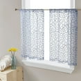 thumbnail image 1 of THD Francine Embroidered Sheer Voile Window Curtain Short Rod Pocket Tiers, Set of 2, 1 of 34