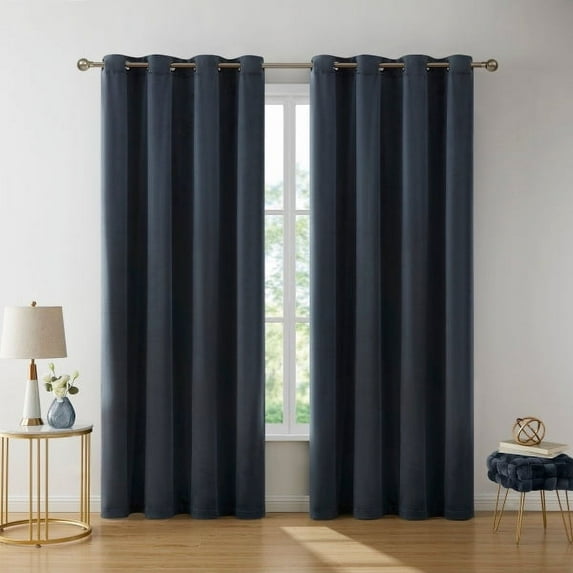 THD Grace Velvet Premium Soft Grommet Window Treatment Curtain Drapery Panels - Set of 2 Panels