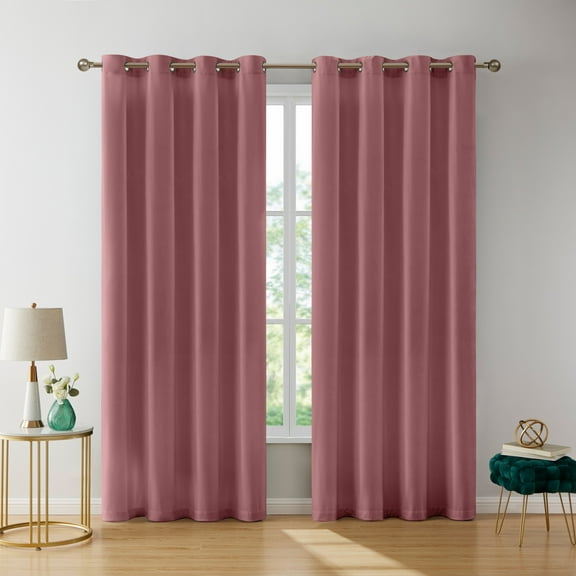 THD Grace Velvet Premium Soft Grommet Window Treatment Curtain Drapery Panels - Set of 2 Panels