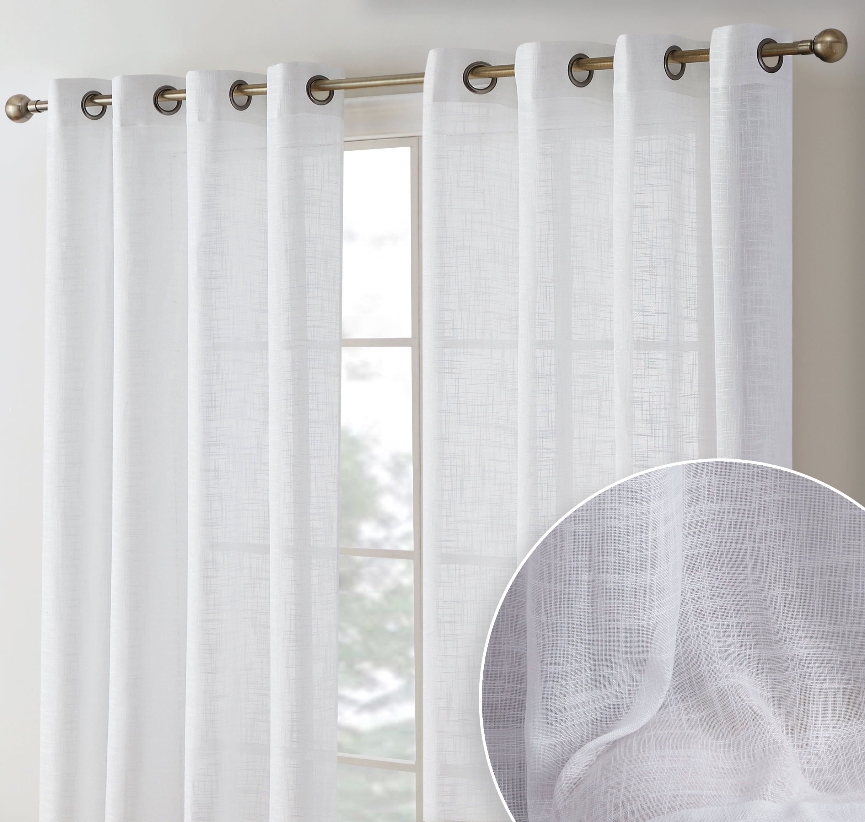 THD Harley Faux Linen Textured Semi Sheer Sun Light Filtering Window ...