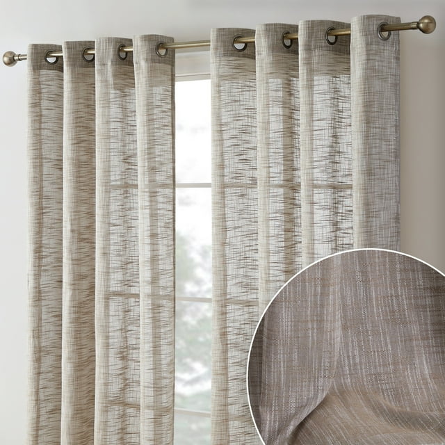 THD Harley Faux Linen Textured Semi Sheer Sun Light Filtering Window ...