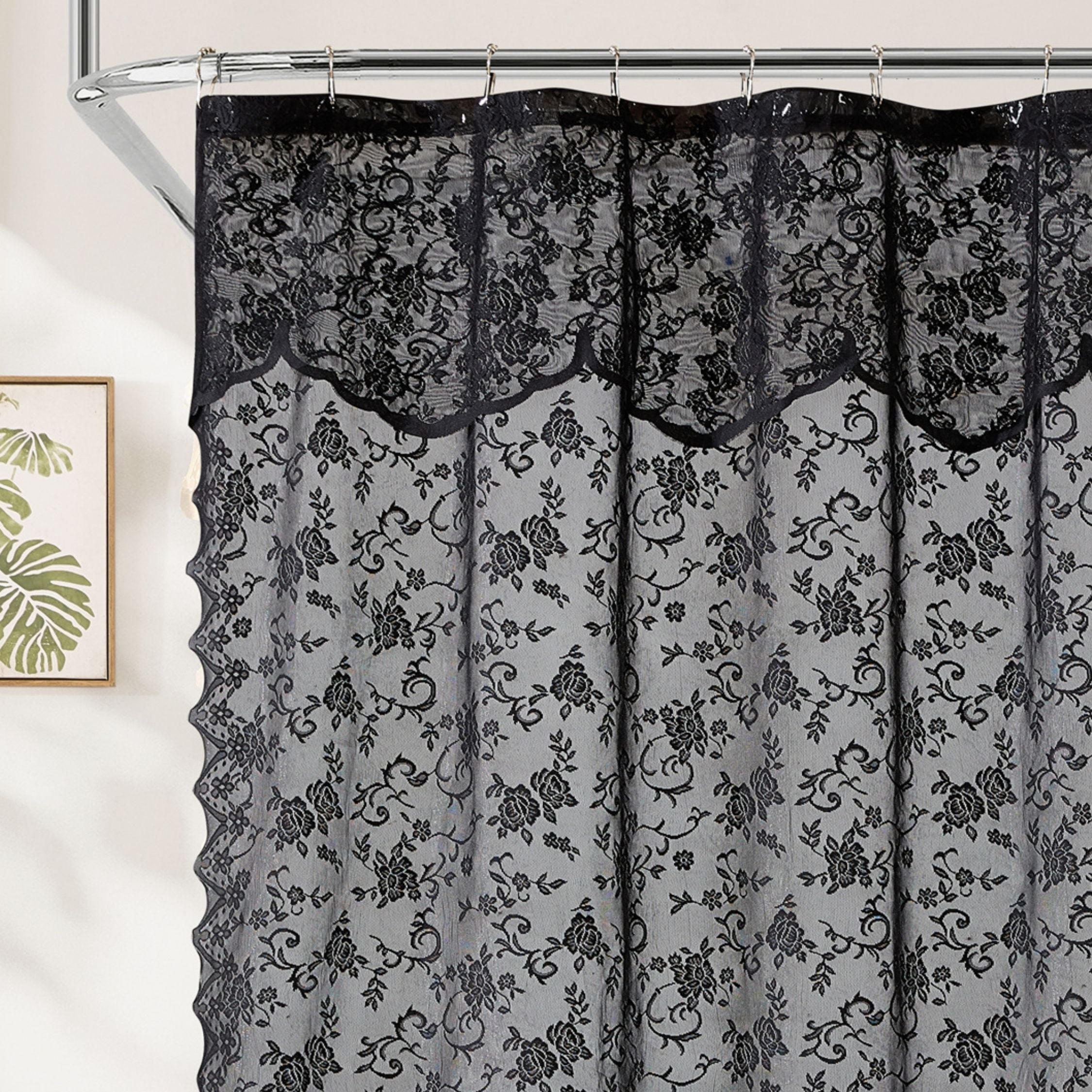 Black Lace Shower Curtain