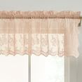 thumbnail image 1 of THD Joelle Floral Rod Pocket Lace Semi Sheer Voile Short Valance for Small Windows, Kitchen & Bathroom - 54 x 18 Inch Length (Blush Pink Valance), 1 of 6
