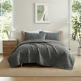 thumbnail image 1 of THD Lenny - 3 Piece King Size Quilt Set, Lightweight King Bedspread Coverlet Set (King, Charcoal Grey), 1 of 6