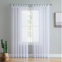 THD Marni Sheer Voile Tab Top Window Curtain Panels for Living room & Bedroom, Set of 2 panels